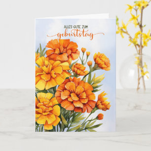 Carte German Marigolds Anniversaire d'Octobre Geburtstag