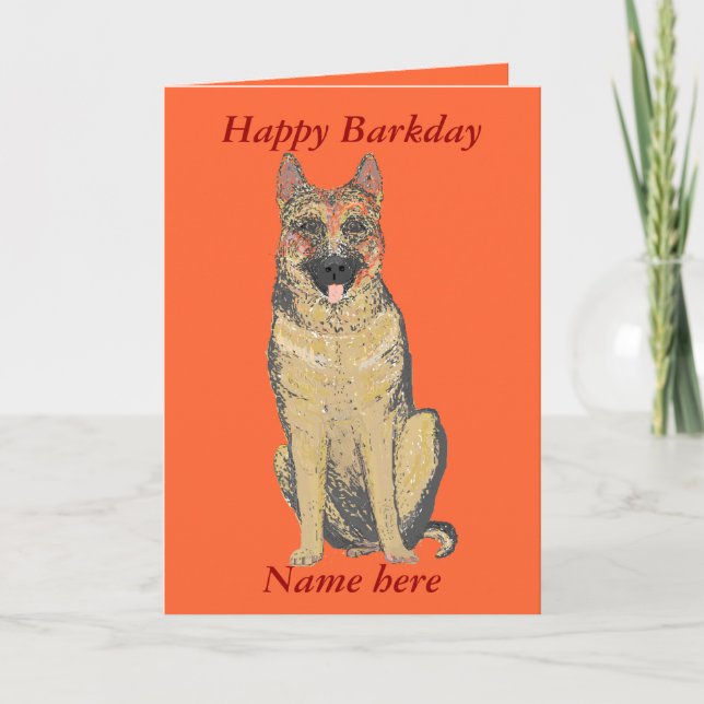 Carte German Shepherd Birthday Card ajouter le nom perso (Devant)