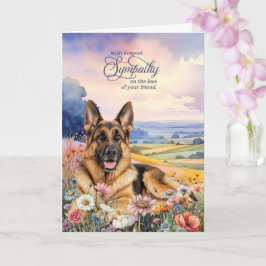 Carte German Shepherd Dog with Wildflowers Pet Sympathy