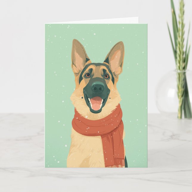 Carte German Shepherd Holiday Greeting (Devant)