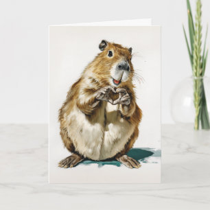 Carte Geste d'amour de capybara mignon