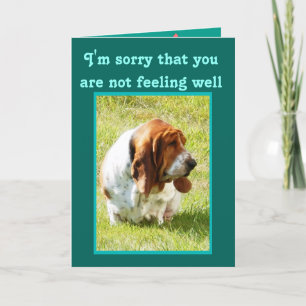 Carte "Get Well" avec mignon, mais triste Basset H