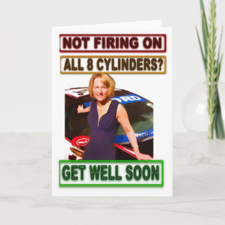 Carte Get Well Bientôt, thème de voiture V8