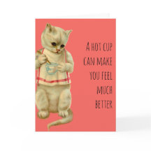 Get Well Cat With Tea