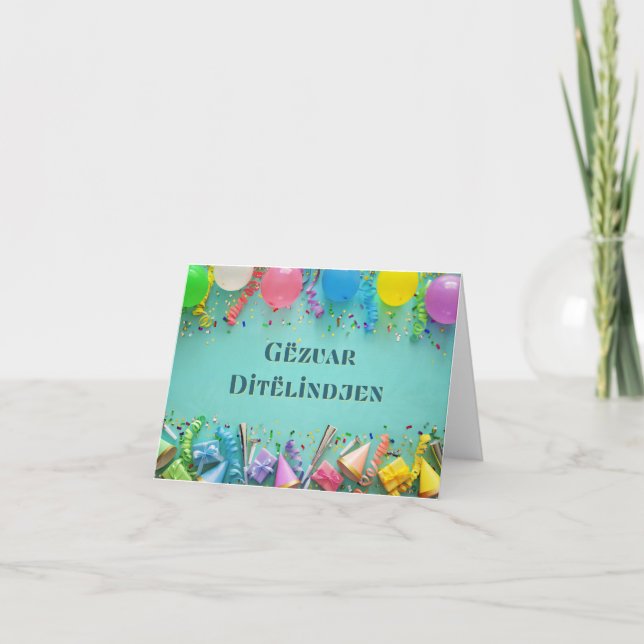 Carte Gëzuar Ditëlindjen, anniversaire en Albanie (Devant)