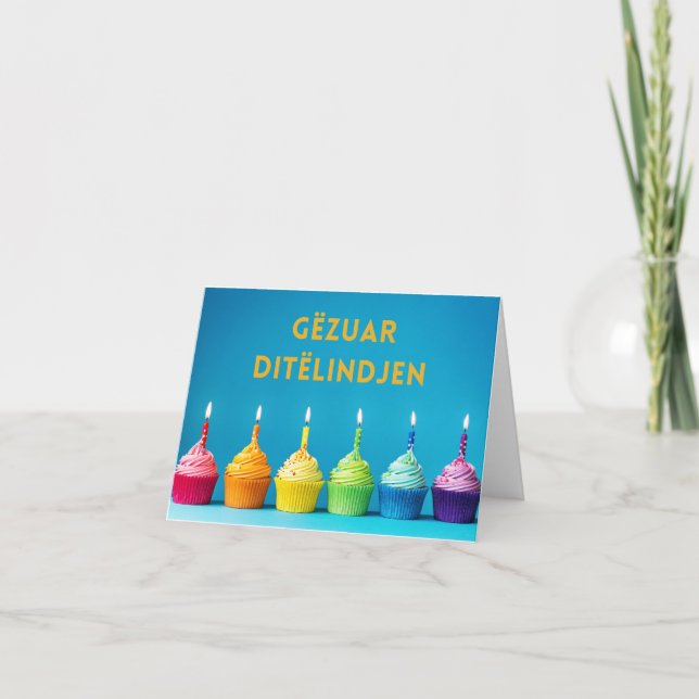 Carte Gëzuar Ditëlindjen, anniversaire en Albanie (Devant)