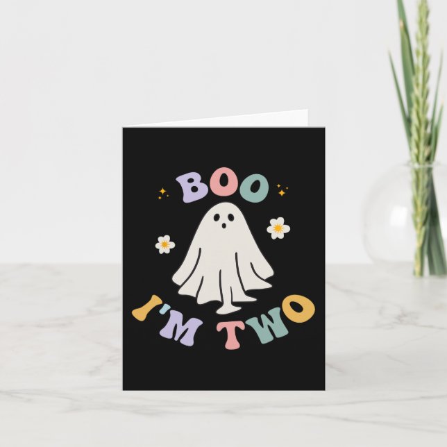 Carte Ghost Boo Je suis deux ans 2e anniversaire Enfants (Devant)