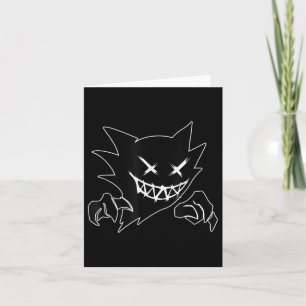Carte Ghost Demon Sketchy Blackwork Tattoo Flash