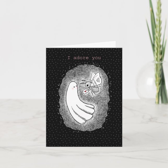 Carte Ghost et Moth Je t'adore la belle Saint Valentin (Devant)