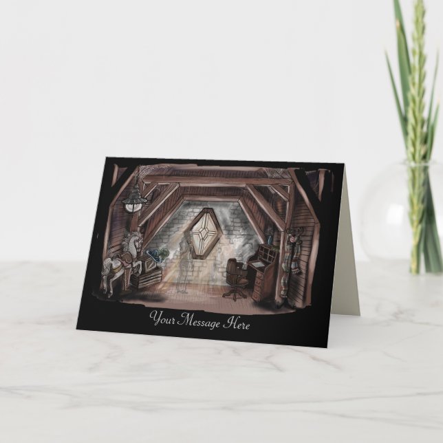 Carte Ghost In the Attic Emily Dickenson Poem Card (Devant)