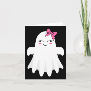 Carte Ghost mignon Avec Bow Boo Costume Halloween Pour F