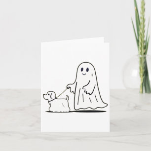 Carte Ghost Walking Chien Ghostile Drôle Halloween Chien