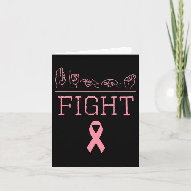 Carte Gif Ruban de Sensibilisation au Cancer du Sein Fie (Devant)