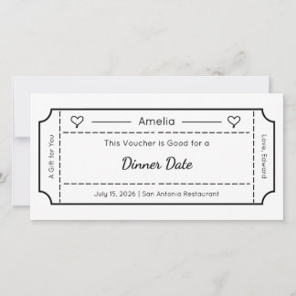 Carte Gift Voucher, Custom Gift Ticket Card