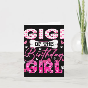 Carte Gigi De L'Anniversaire Chiens Chiens Paw Thème Fam