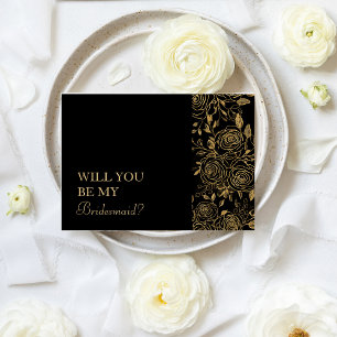 Carte GILDED Blooms Veux-tu être ma demoiselle d'h