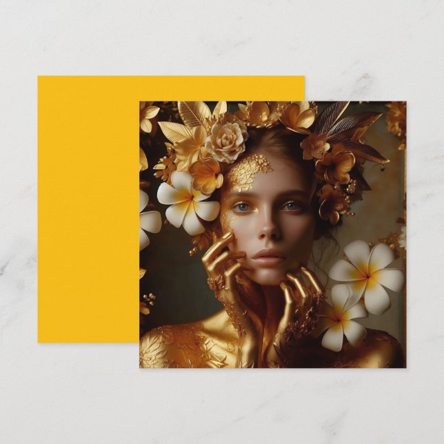 Carte Gilded Pre-Raphaelite Woman 3 (Devant / Derrière)