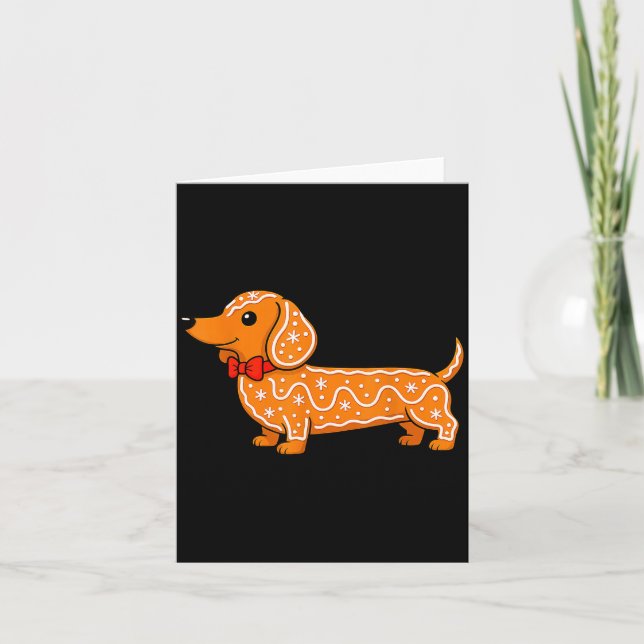 Carte Gingerbread Dachshund Christmas Cute Weiner Dog  (Devant)