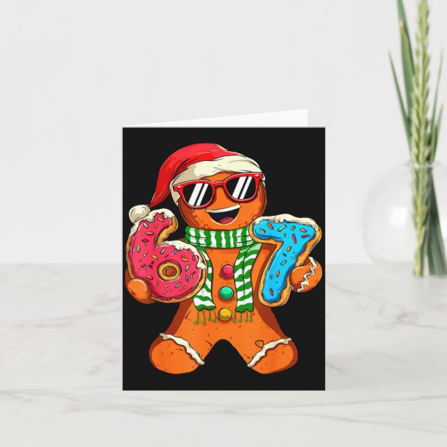 Carte Gingerbread Drôle Six Sept 67 Mème Glace Noël Chri (Devant)