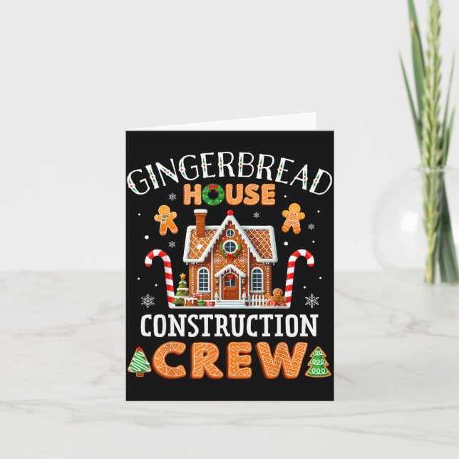 Carte Gingerbread House Construction Crew Kids Men Women (Devant)