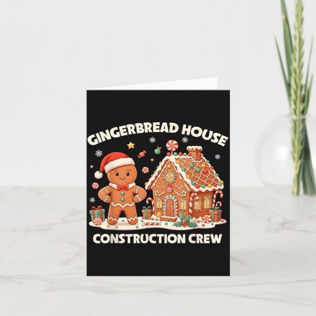Carte Gingerbread House Construction Crew Kids Men Women (Devant)