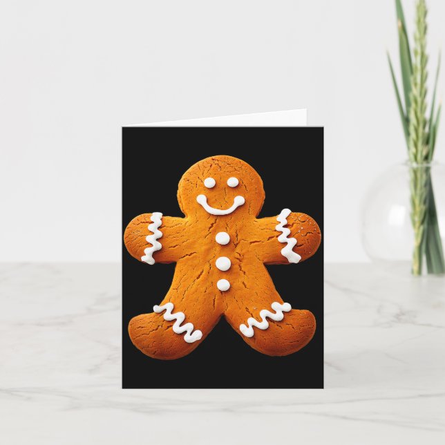 Carte Gingerbread Man Costume Funny Halloween Christmas  (Devant)