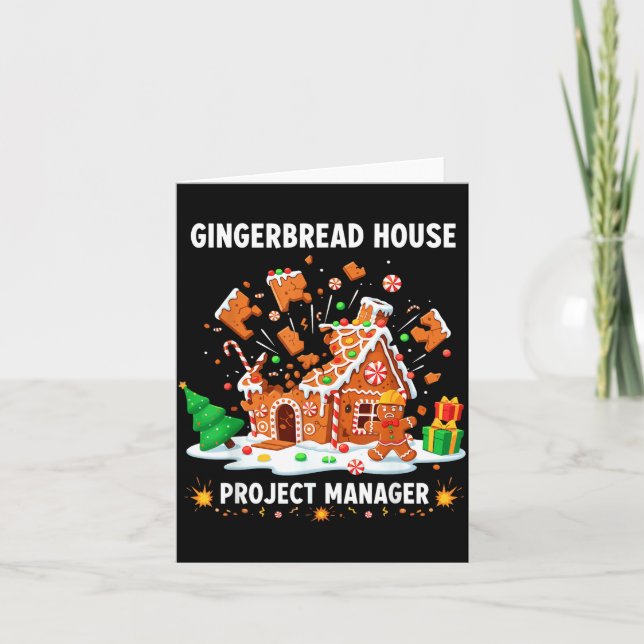 Carte Gingerbread Man Costume, Gingerbread House Project (Devant)