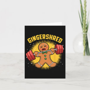 Carte Gingersher Funny Gingerbread Homme Gym Bodybuildin