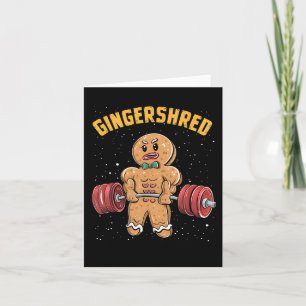 Carte Gingersher Funny Gingerbread Homme Gym Bodybuildin