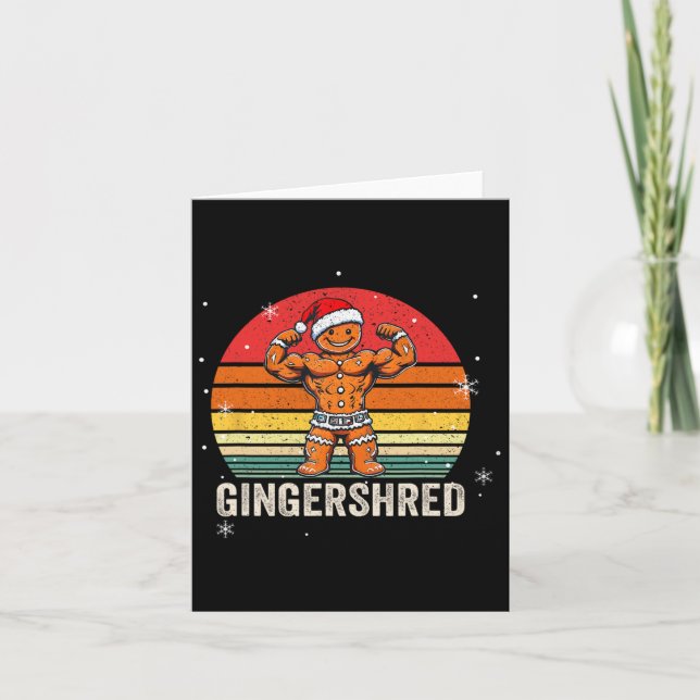 Carte Gingersher Funny Gingerbread Homme Gym Bodybuildin (Devant)