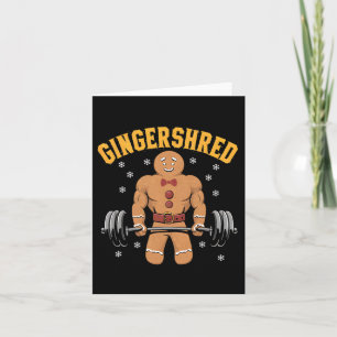 Carte Gingersher Funny Gingerbread Homme Gym Bodybuildin