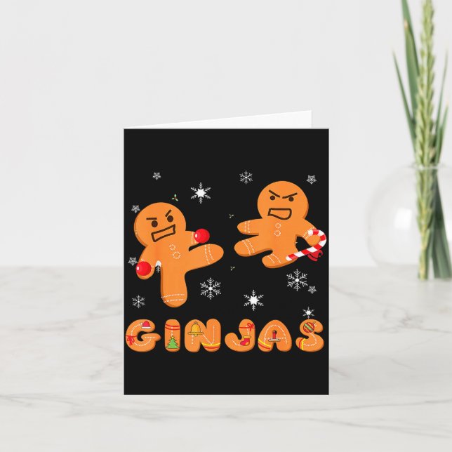 Carte Ginjas Gingerbread Ninjas Funny Ugly Christmas  (Devant)