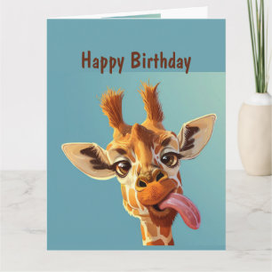 Carte Girafe Anniversaire Humour Animal Drôle