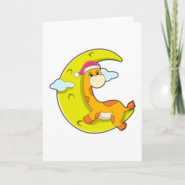Carte Girafe au coucher de la lune (Devant)