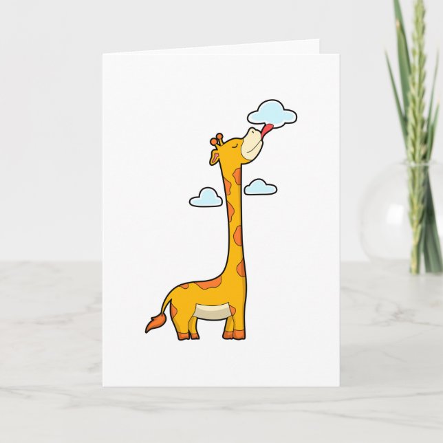 Carte Girafe aux nuages (Devant)