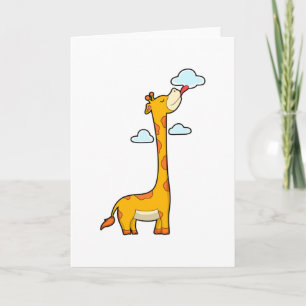 Carte Girafe aux nuages