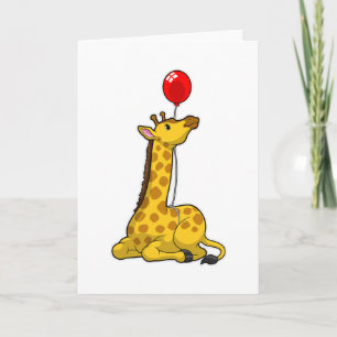 Carte Girafe avec ballon