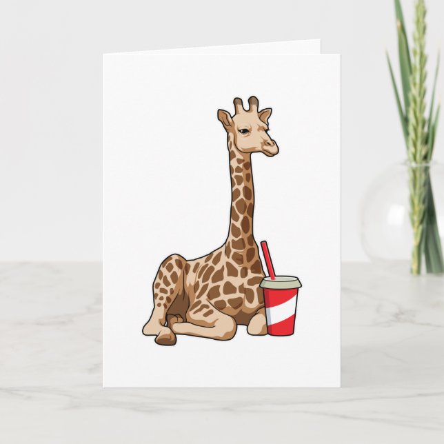Carte Girafe avec boisson (Devant)
