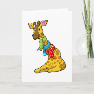 Carte Girafe avec écharpe