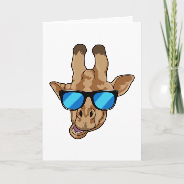 Carte Girafe avec lunettes de soleil (Devant)