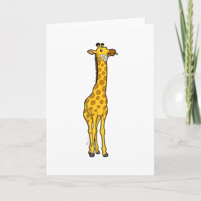 Carte Girafe avec Marguerite (Devant)