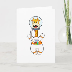 Carte Girafe en Astronaute en Costume
