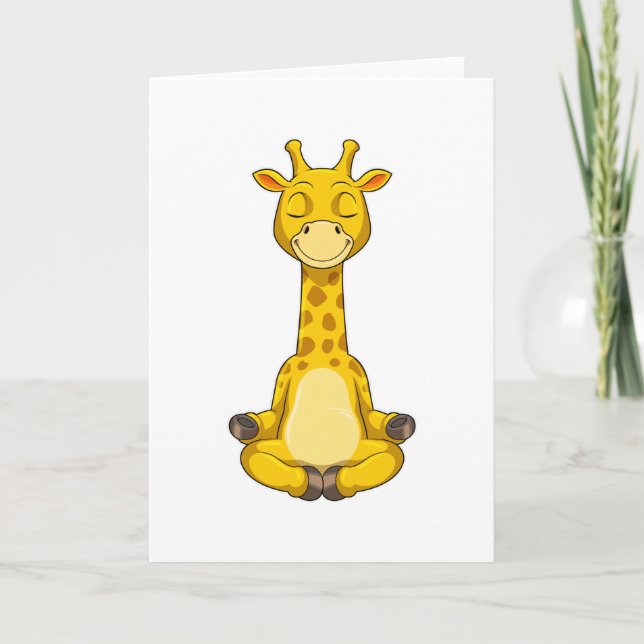 Carte Girafe en méditation de yoga (Devant)