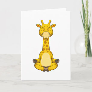 Carte Girafe en méditation de yoga