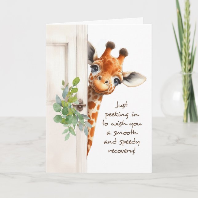 Carte Girafe "Prompt rétablissement après la chirurgie"  (Devant)