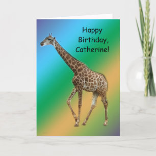 Carte Girafes et arbres,长颈鹿. Photographie de zoo d'anima