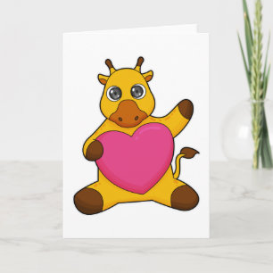 Carte Giraffe au coeur