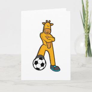 Carte Giraffe au Sport avec balle de football