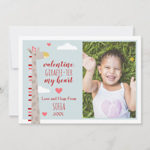 Carte Giraffe Coeur Cute Pun Valentine Photo