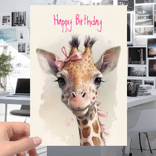Carte Giraffe cool Cute - Amusant Joyeux Anniversaire